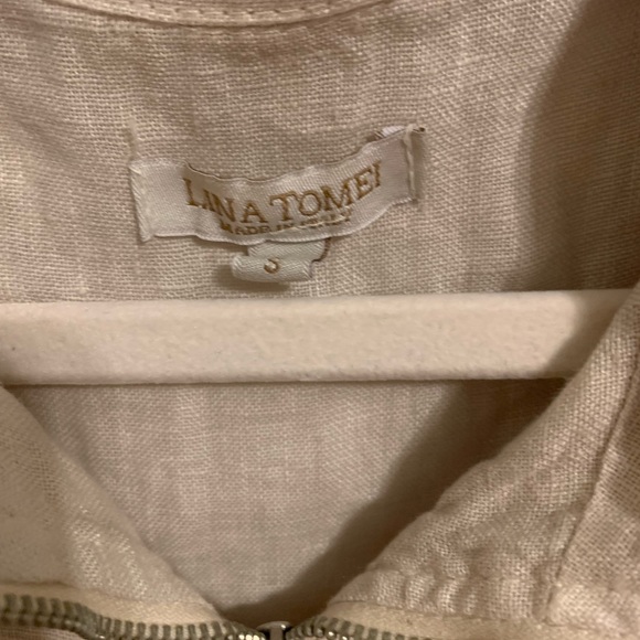 Lina Tomei size S Linen dress/tunic with side stretch inserts. - Picture 5 of 8